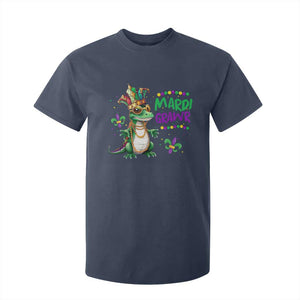 Mardi Grawr Gras Cute Bead Dinosaur T Shirt For Kid TS09 Navy Print Your Wear
