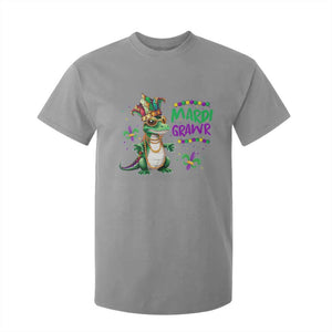 Mardi Grawr Gras Cute Bead Dinosaur T Shirt For Kid TS09 Sport Gray Print Your Wear