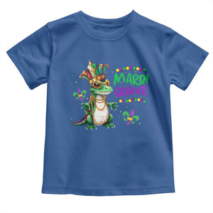 Mardi Grawr Gras Cute Bead Dinosaur Toddler T Shirt TS09 Royal Blue Print Your Wear