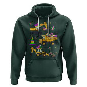 Mardi Gras Hoodie Jester Construction Vehicle Truck Fat Tuesday New Orleans TS09 Dark Forest Green Printyourwear