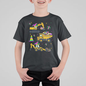 Mardi Gras T Shirt For Kid Jester Construction Vehicle Truck Fat Tuesday New Orleans TS09 Black Printyourwear
