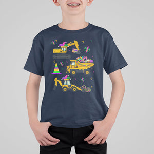 Mardi Gras T Shirt For Kid Jester Construction Vehicle Truck Fat Tuesday New Orleans TS09 Navy Printyourwear