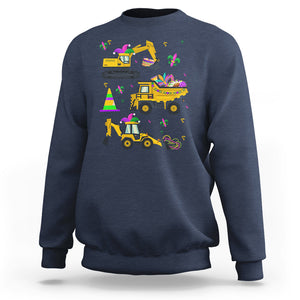 Mardi Gras Sweatshirt Jester Construction Vehicle Truck Fat Tuesday New Orleans TS09 Navy Printyourwear