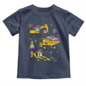 Mardi Gras Toddler T Shirt Jester Construction Vehicle Truck Fat Tuesday New Orleans TS09 Navy Print Your Wear