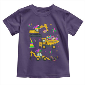 Mardi Gras Toddler T Shirt Jester Construction Vehicle Truck Fat Tuesday New Orleans TS09 Purple Print Your Wear