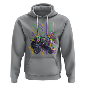 Mardi Gras Monster Truck Beads Flag Hoodie TS09 Sport Gray Printyourwear