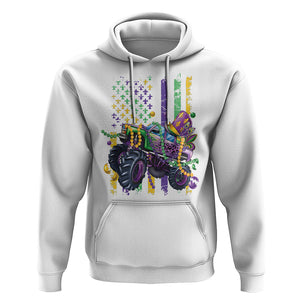Mardi Gras Monster Truck Beads Flag Hoodie TS09 White Printyourwear