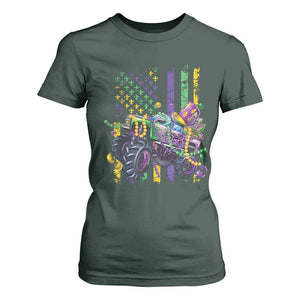Mardi Gras Monster Truck Beads Flag T Shirt For Women TS09 Dark Forest Green Print Your Wear