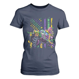 Mardi Gras Monster Truck Beads Flag T Shirt For Women TS09 Navy Print Your Wear