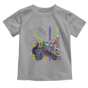 Mardi Gras Monster Truck Beads Flag Toddler T Shirt TS09 Sport Gray Print Your Wear