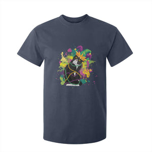 Mardi Gras Funny Tuxedo Cat Meme Beads T Shirt For Kid TS09 Navy Print Your Wear