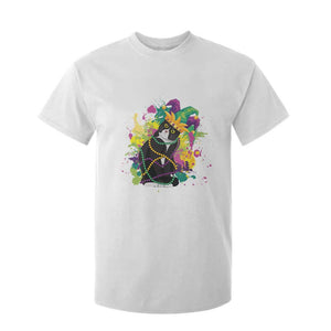 Mardi Gras Funny Tuxedo Cat Meme Beads T Shirt For Kid TS09 White Print Your Wear