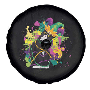 Mardi Gras Funny Tuxedo Cat Meme Beads Spare Tire Cover TS09 Print Your Wear