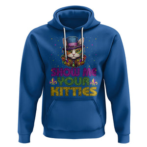 Mardi Gras Hoodie Show Me Your Kitties Cool Cat Jester Hat Bead TS09 Royal Blue Printyourwear