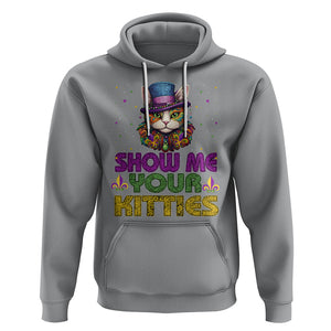 Mardi Gras Hoodie Show Me Your Kitties Cool Cat Jester Hat Bead TS09 Sport Gray Printyourwear