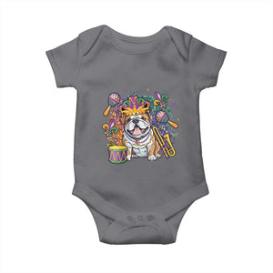 Mardi Gras Baby Onesie Fench Bulldog Cute Fat Tuesday Frenchie Pet Dog TS09 Charcoal Print Your Wear