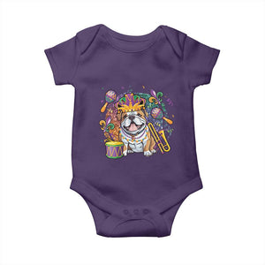 Mardi Gras Baby Onesie Fench Bulldog Cute Fat Tuesday Frenchie Pet Dog TS09 Purple Print Your Wear