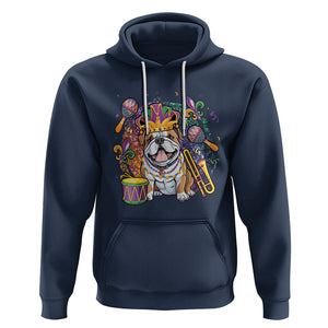 Mardi Gras Hoodie Fench Bulldog Cute Fat Tuesday Frenchie Pet Dog TS09 Navy Printyourwear