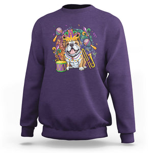 Mardi Gras Sweatshirt Fench Bulldog Cute Fat Tuesday Frenchie Pet Dog TS09 Purple Printyourwear