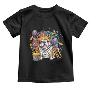 Mardi Gras Toddler T Shirt Fench Bulldog Cute Fat Tuesday Frenchie Pet Dog TS09 Black Print Your Wear