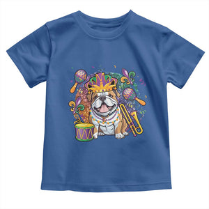 Mardi Gras Toddler T Shirt Fench Bulldog Cute Fat Tuesday Frenchie Pet Dog TS09 Royal Blue Print Your Wear