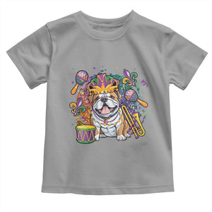 Mardi Gras Toddler T Shirt Fench Bulldog Cute Fat Tuesday Frenchie Pet Dog TS09 Sport Gray Print Your Wear