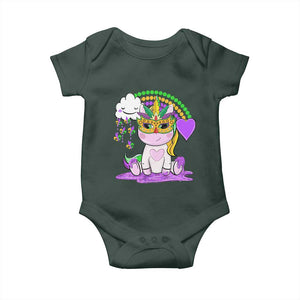 Mardi Gras Cute Unicorn Beads Rainbow Fleur De Lis Baby Onesie TS09 Print Your Wear