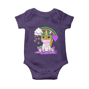 Mardi Gras Cute Unicorn Beads Rainbow Fleur De Lis Baby Onesie TS09 Purple Print Your Wear