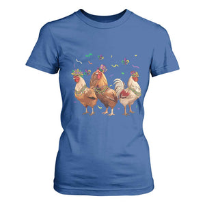Mardi Gras Funny Farmer Jester Chicken Beads T Shirt For Women TS09 Royal Blue Print Your Wear