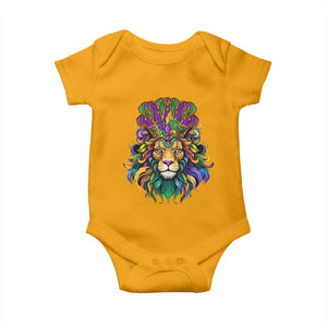 Mardi Gras Baby Onesie Pride Lion With Jester Hat Fat Tuesday Festival TS09 Gold Print Your Wear
