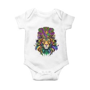 Mardi Gras Baby Onesie Pride Lion With Jester Hat Fat Tuesday Festival TS09 White Print Your Wear