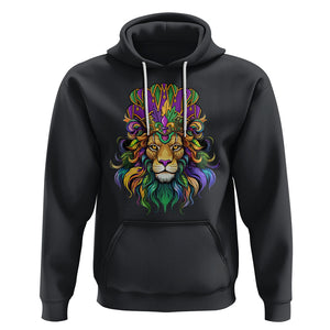 Mardi Gras Hoodie Pride Lion With Jester Hat Fat Tuesday Festival TS09 Black Printyourwear