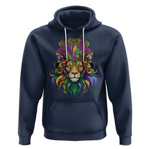 Mardi Gras Hoodie Pride Lion With Jester Hat Fat Tuesday Festival TS09 Navy Printyourwear