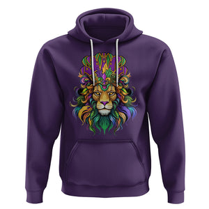 Mardi Gras Hoodie Pride Lion With Jester Hat Fat Tuesday Festival TS09 Purple Printyourwear