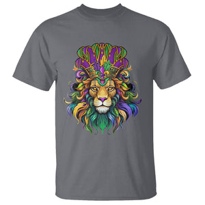 Mardi Gras T Shirt Pride Lion With Jester Hat Fat Tuesday Festival TS09 Charcoal Printyourwear