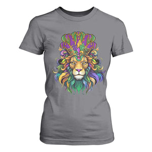 Mardi Gras T Shirt For Women Pride Lion With Jester Hat Fat Tuesday Festival TS09 Charcoal Print Your Wear
