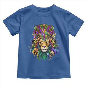 Mardi Gras Toddler T Shirt Pride Lion With Jester Hat Fat Tuesday Festival TS09 Royal Blue Print Your Wear