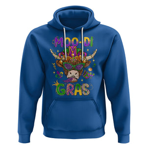 Mardi Gras Hoodie Moo-di Bead Heifer Cow Fat Tuesday Festival TS09 Royal Blue Printyourwear