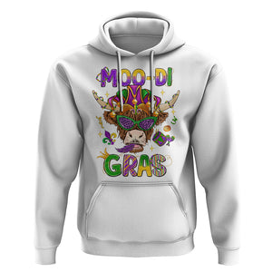 Mardi Gras Hoodie Moo-di Bead Heifer Cow Fat Tuesday Festival TS09 White Printyourwear