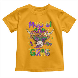 Mardi Gras Toddler T Shirt Moo-di Bead Heifer Cow Fat Tuesday Festival TS09 Gold Print Your Wear