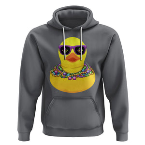 Mardi Gras Beads Cool Rubber Duck Fat Tuesday Festival Hoodie TS09 Charcoal Printyourwear