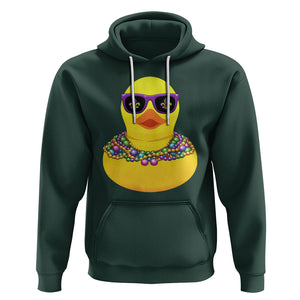 Mardi Gras Beads Cool Rubber Duck Fat Tuesday Festival Hoodie TS09 Dark Forest Green Printyourwear