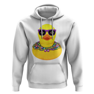 Mardi Gras Beads Cool Rubber Duck Fat Tuesday Festival Hoodie TS09 White Printyourwear