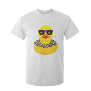 Mardi Gras Beads Cool Rubber Duck Fat Tuesday Festival T Shirt For Kid TS09 White Print Your Wear