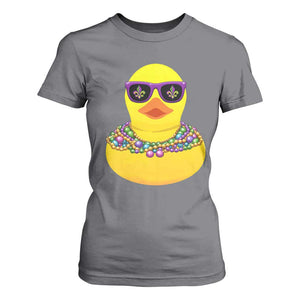 Mardi Gras Beads Cool Rubber Duck Fat Tuesday Festival T Shirt For Women TS09 Charcoal Print Your Wear