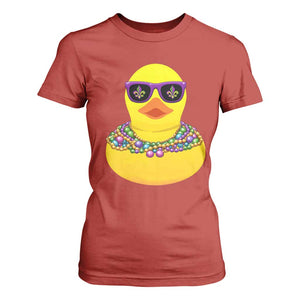 Mardi Gras Beads Cool Rubber Duck Fat Tuesday Festival T Shirt For Women TS09 Red Print Your Wear