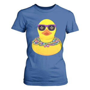 Mardi Gras Beads Cool Rubber Duck Fat Tuesday Festival T Shirt For Women TS09 Royal Blue Print Your Wear