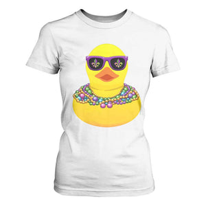 Mardi Gras Beads Cool Rubber Duck Fat Tuesday Festival T Shirt For Women TS09 White Print Your Wear