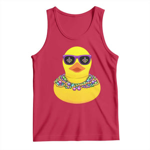 Mardi Gras Beads Cool Rubber Duck Fat Tuesday Festival Tank Top TS09 Red Print Your Wear