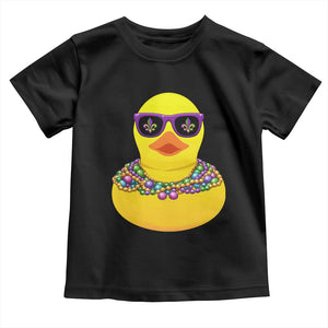 Mardi Gras Beads Cool Rubber Duck Fat Tuesday Festival Toddler T Shirt TS09 Black Print Your Wear